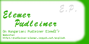 elemer pudleiner business card